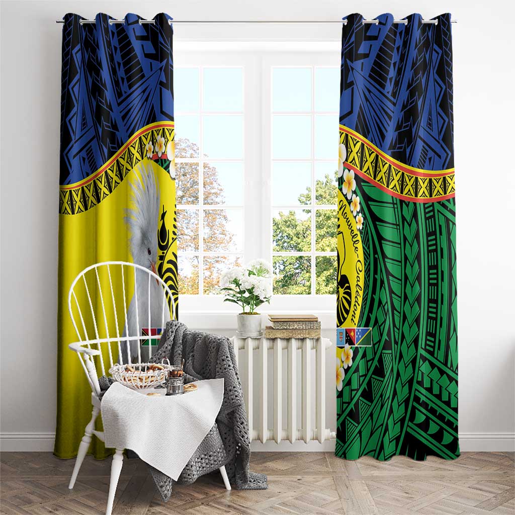Melanesian New Caledonia Window Curtain Plumeria Kagu Bird and Nautilus Shell LT9 - Polynesian Pride