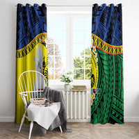 Melanesian New Caledonia Window Curtain Plumeria Kagu Bird and Nautilus Shell LT9 - Polynesian Pride