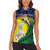 Melanesian New Caledonia Women Sleeveless Polo Shirt Plumeria Kagu Bird and Nautilus Shell