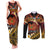 Melanesian Papua New Guinea Couples Matching Tank Maxi Dress and Long Sleeve Button Shirt Plumeria Bird of Paradise Tribal