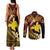 Melanesian Papua New Guinea Couples Matching Tank Maxi Dress and Long Sleeve Button Shirt Plumeria Bird of Paradise Tribal