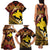 Melanesian Papua New Guinea Family Matching Tank Maxi Dress and Hawaiian Shirt Plumeria Bird of Paradise Tribal