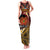 Melanesian Papua New Guinea Family Matching Tank Maxi Dress and Hawaiian Shirt Plumeria Bird of Paradise Tribal