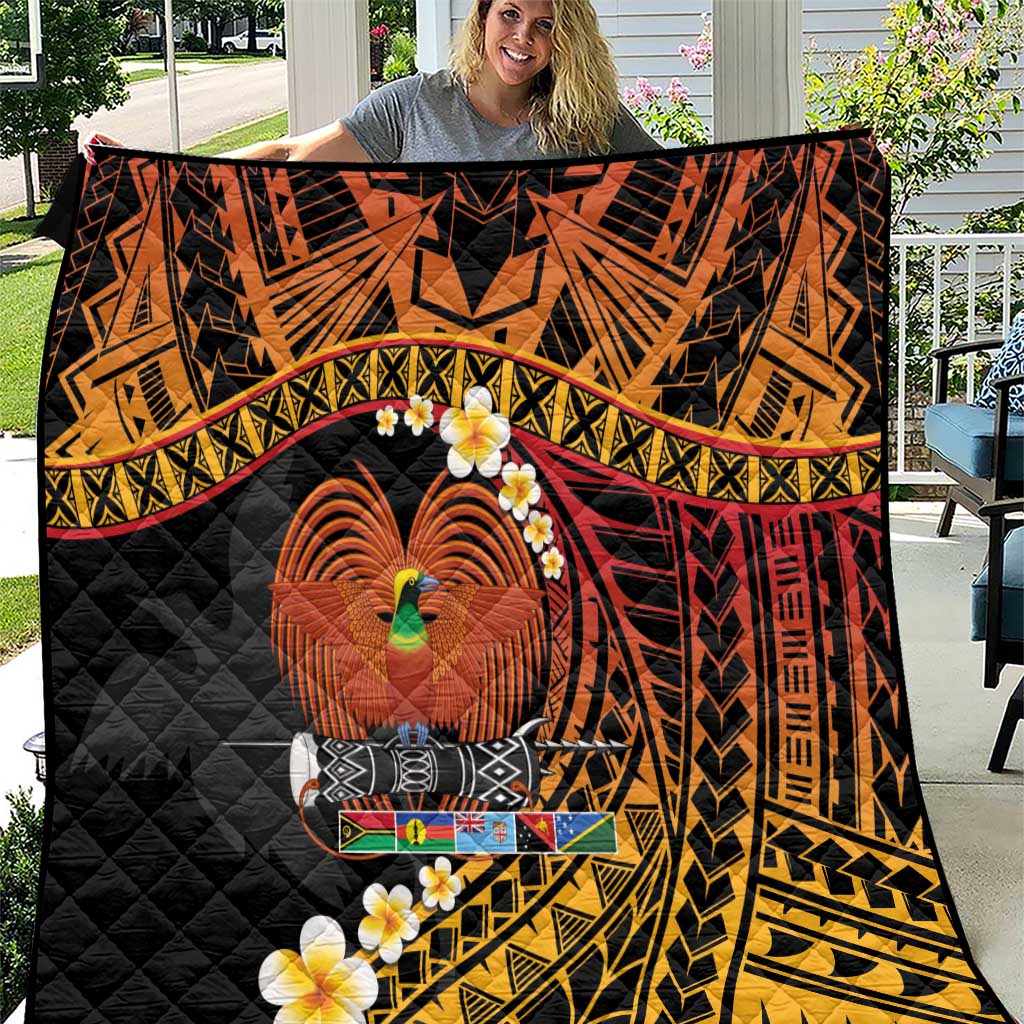 Melanesian Papua New Guinea Quilt Plumeria Bird of Paradise Tribal LT9 Red - Polynesian Pride