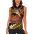 Melanesian Papua New Guinea Women Sleeveless Polo Shirt Plumeria Bird of Paradise Tribal