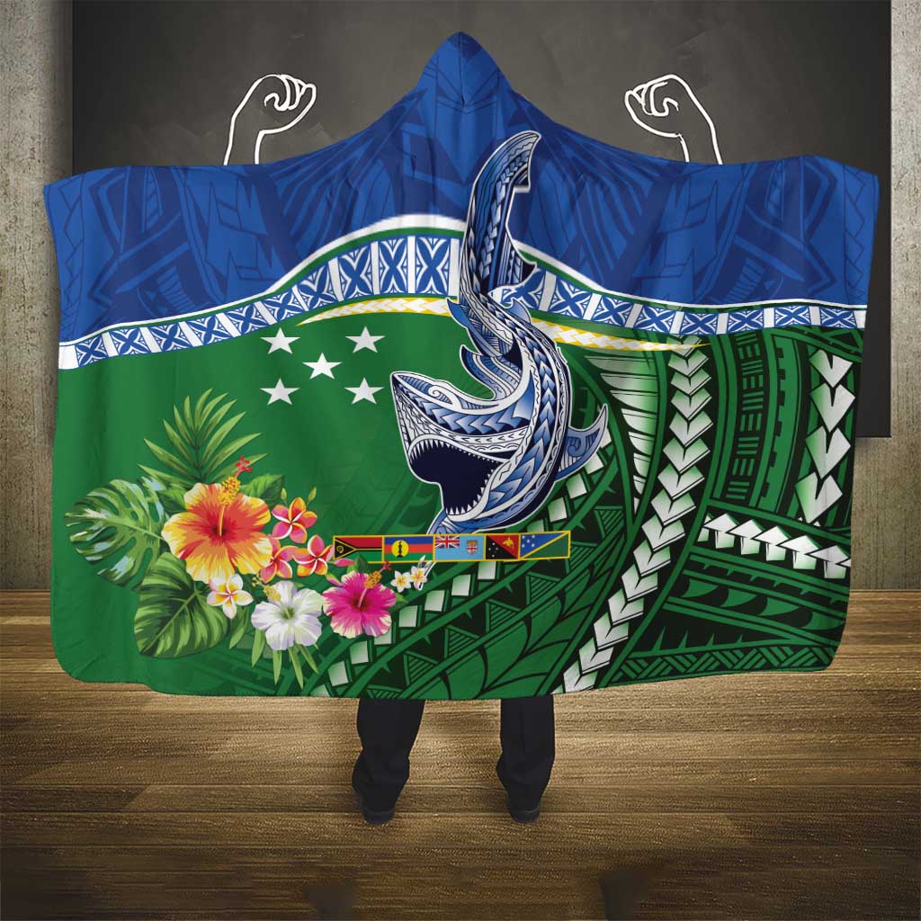 Melanesian Solomon Islands Hooded Blanket Tropical Shark Tattoo LT9 - Polynesian Pride