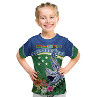 Melanesian Solomon Islands Kid T Shirt Tropical Shark Tattoo LT9 Blue - Polynesian Pride