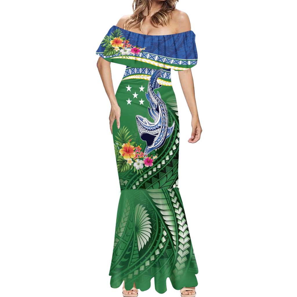 Melanesian Solomon Islands Mermaid Dress Tropical Shark Tattoo LT9 - Polynesian Pride