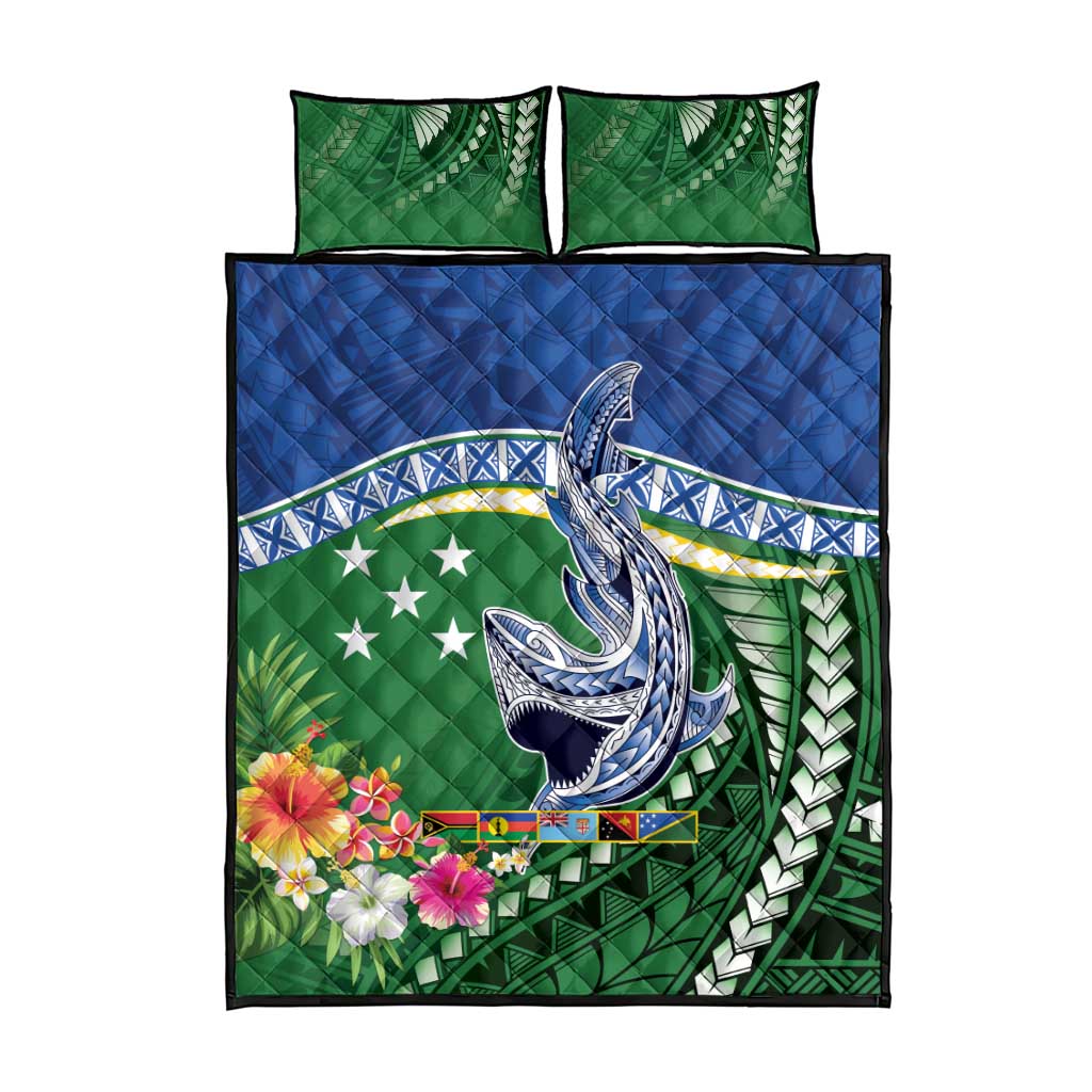 Melanesian Solomon Islands Quilt Bed Set Tropical Shark Tattoo LT9 - Polynesian Pride