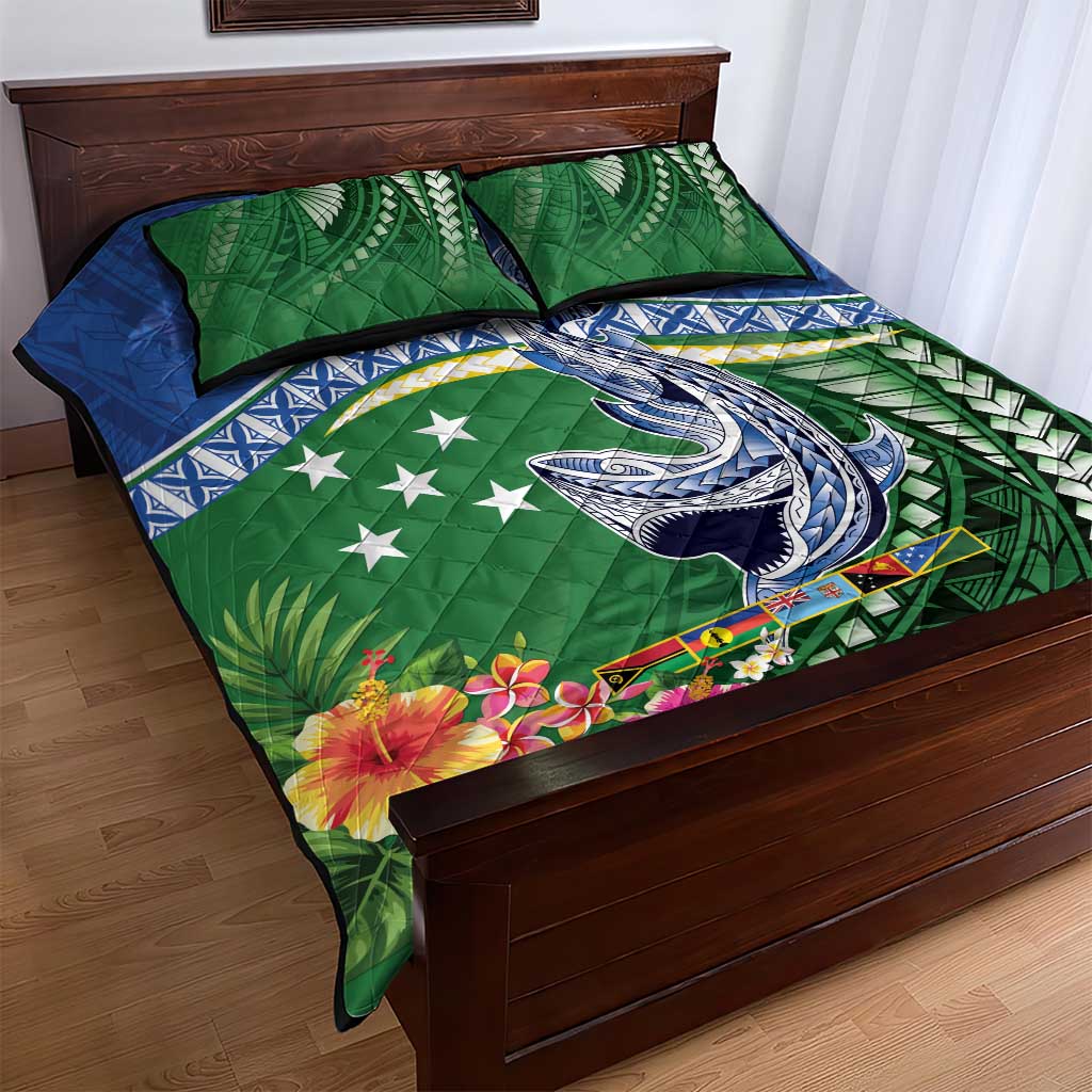 Melanesian Solomon Islands Quilt Bed Set Tropical Shark Tattoo LT9 - Polynesian Pride