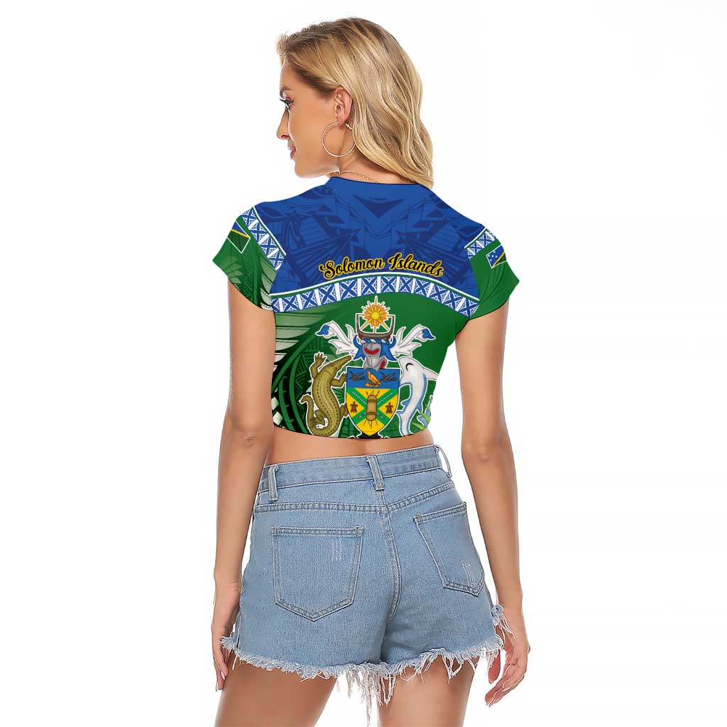 Melanesian Solomon Islands Raglan Cropped T Shirt Tropical Shark Tattoo LT9 - Polynesian Pride