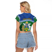 Melanesian Solomon Islands Raglan Cropped T Shirt Tropical Shark Tattoo LT9 - Polynesian Pride