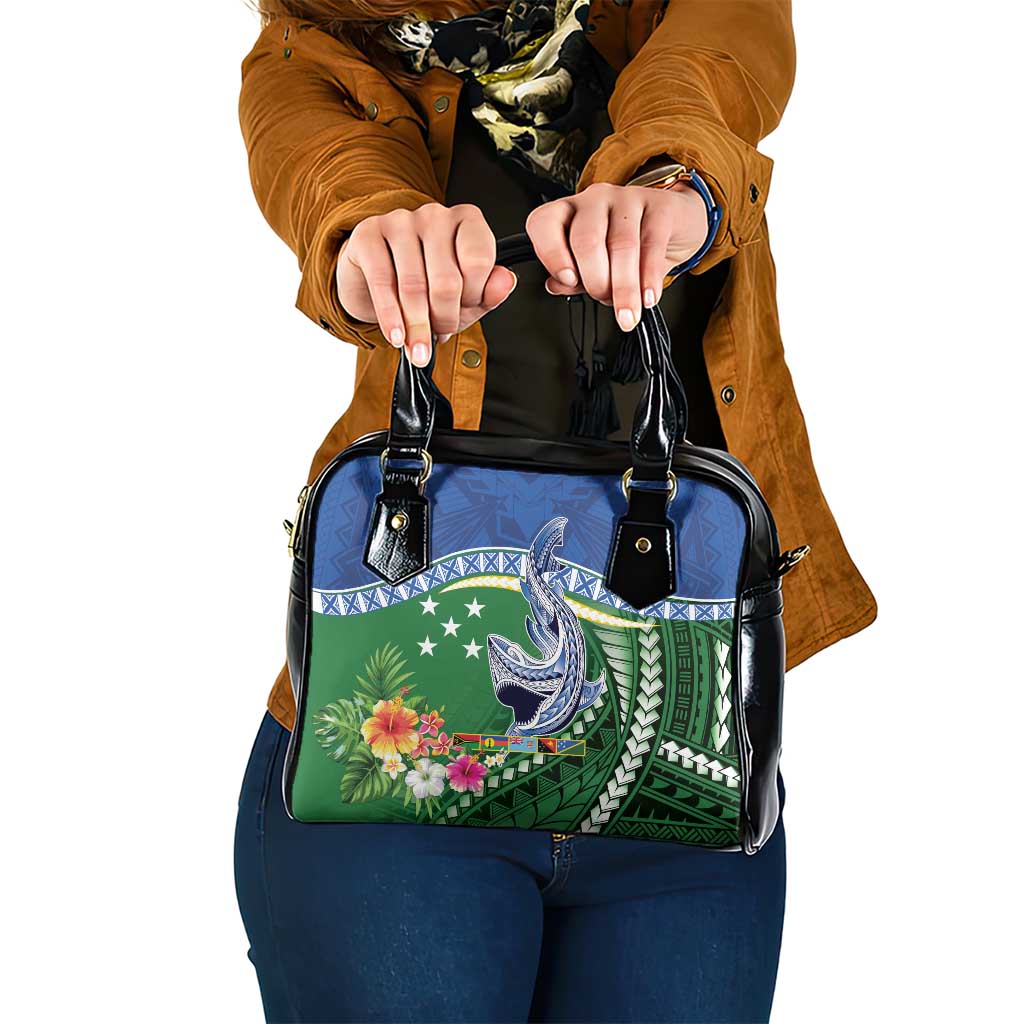 Melanesian Solomon Islands Shoulder Handbag Tropical Shark Tattoo LT9 One Size Blue - Polynesian Pride