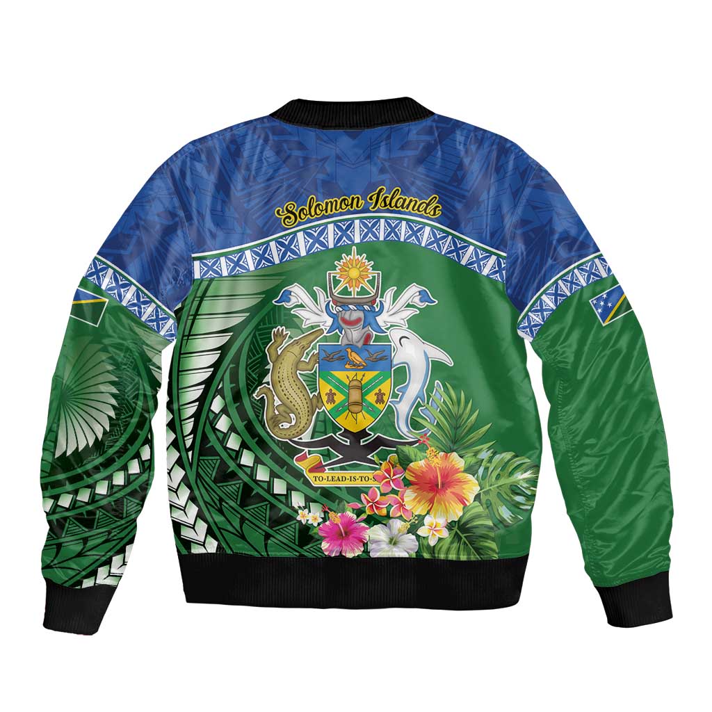 Melanesian Solomon Islands Sleeve Zip Bomber Jacket Tropical Shark Tattoo LT9 - Polynesian Pride