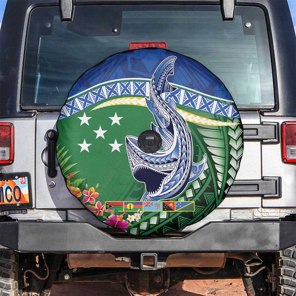 Melanesian Solomon Islands Spare Tire Cover Tropical Shark Tattoo