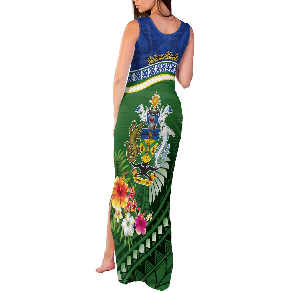 Melanesian Solomon Islands Tank Maxi Dress Tropical Shark Tattoo LT9 - Polynesian Pride