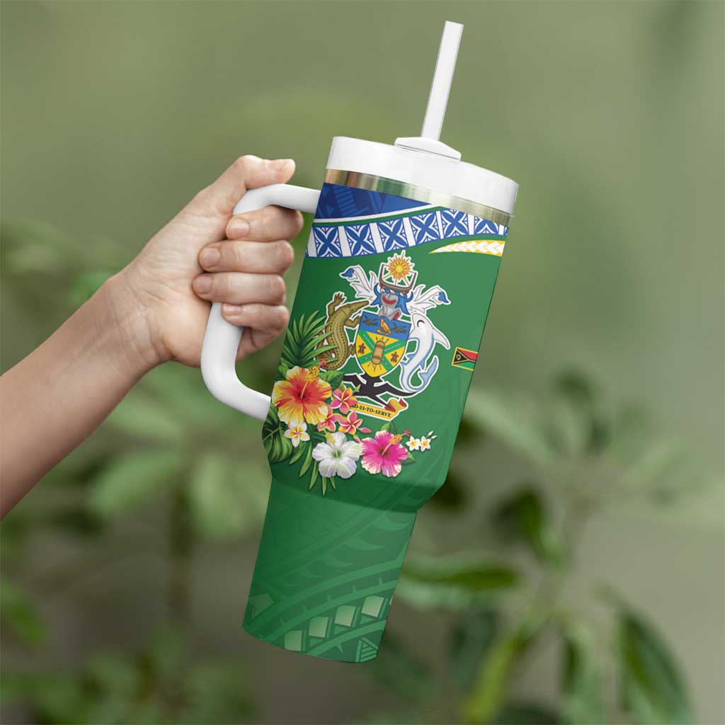 Melanesian Solomon Islands Tumbler With Handle Tropical Shark Tattoo LT9 - Polynesian Pride