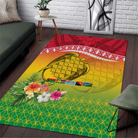Melanesian Ni-Vanuatu Area Rug Sea Turtle with Sand Drawing Pattern LT9 Reggae - Polynesian Pride