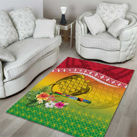 Melanesian Ni-Vanuatu Area Rug Sea Turtle with Sand Drawing Pattern LT9 - Polynesian Pride