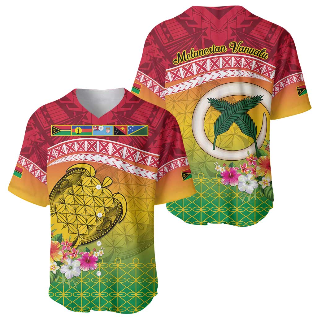 Melanesian Ni-Vanuatu Baseball Jersey Sea Turtle with Sand Drawing Pattern LT9 - Polynesian Pride