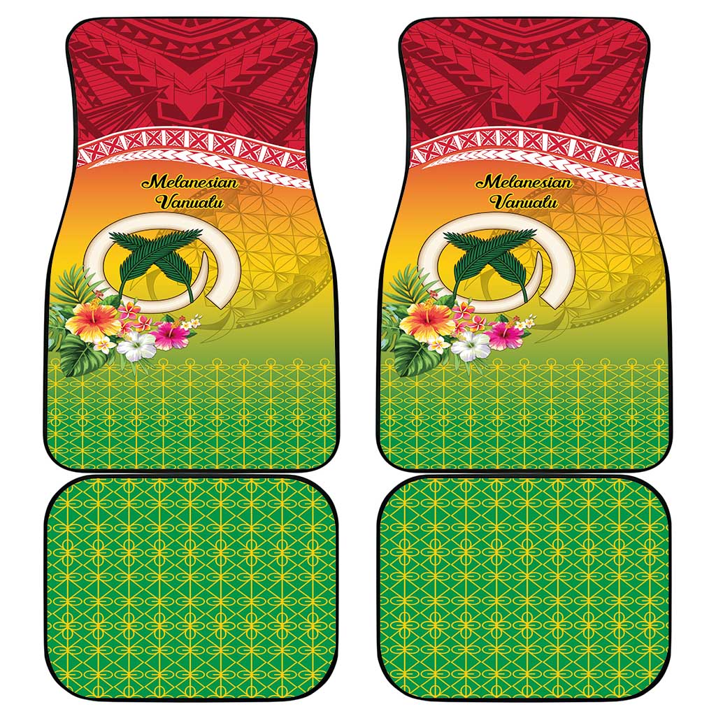 Melanesian Ni-Vanuatu Car Mats Sea Turtle with Sand Drawing Pattern LT9 - Polynesian Pride