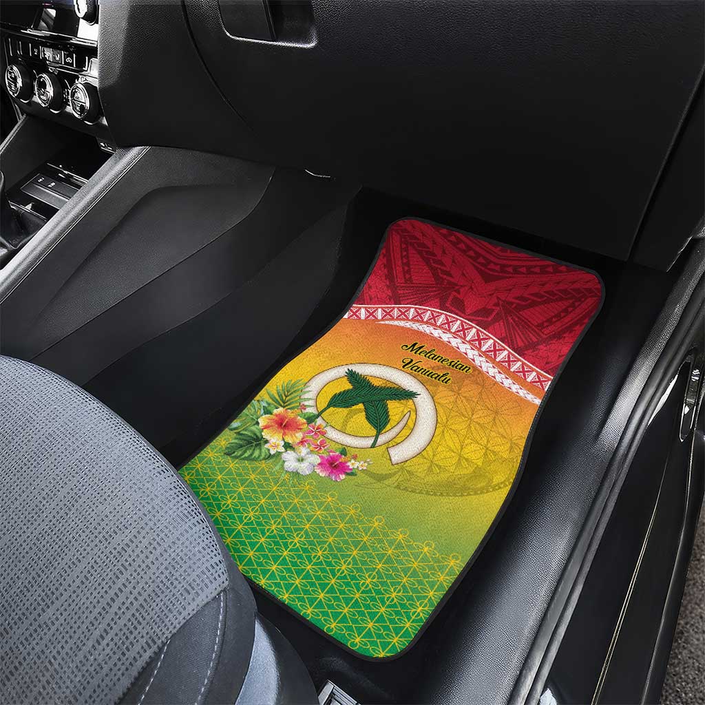 Melanesian Ni-Vanuatu Car Mats Sea Turtle with Sand Drawing Pattern LT9 - Polynesian Pride