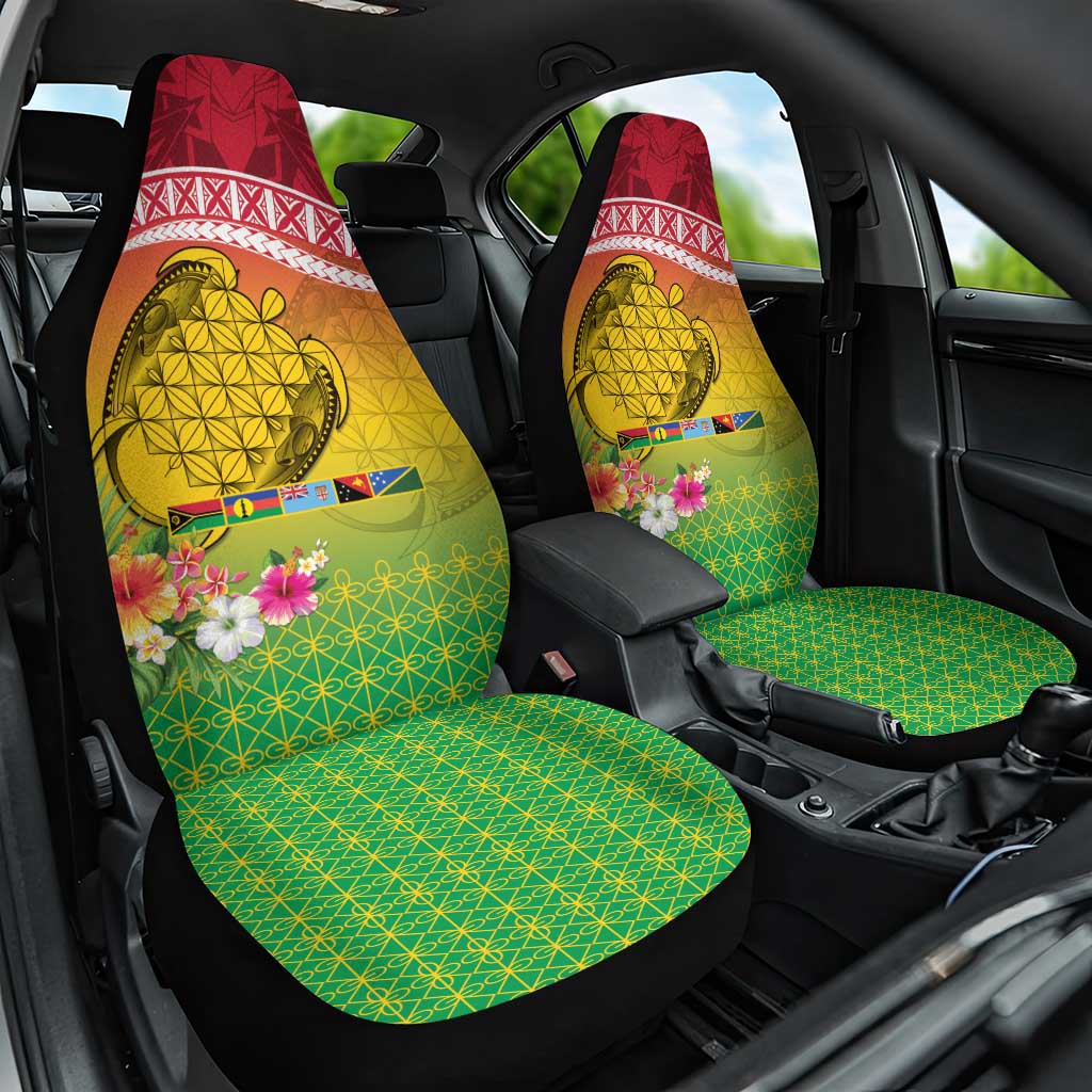 Melanesian Ni-Vanuatu Car Seat Cover Sea Turtle with Sand Drawing Pattern LT9 One Size Reggae - Polynesian Pride