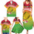 Melanesian Ni-Vanuatu Family Matching Summer Maxi Dress and Hawaiian Shirt Sea Turtle with Sand Drawing Pattern