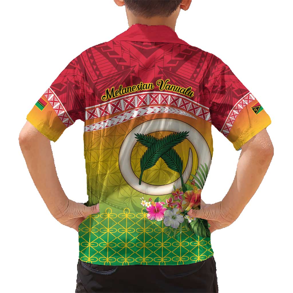 Melanesian Ni-Vanuatu Kid Hawaiian Shirt Sea Turtle with Sand Drawing Pattern LT9 - Polynesian Pride