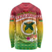 Melanesian Ni-Vanuatu Long Sleeve Shirt Sea Turtle with Sand Drawing Pattern LT9 - Polynesian Pride