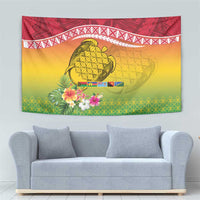 Melanesian Ni-Vanuatu Tapestry Sea Turtle with Sand Drawing Pattern LT9 - Polynesian Pride