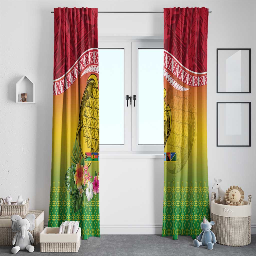 Melanesian Ni-Vanuatu Window Curtain Sea Turtle with Sand Drawing Pattern LT9 - Polynesian Pride