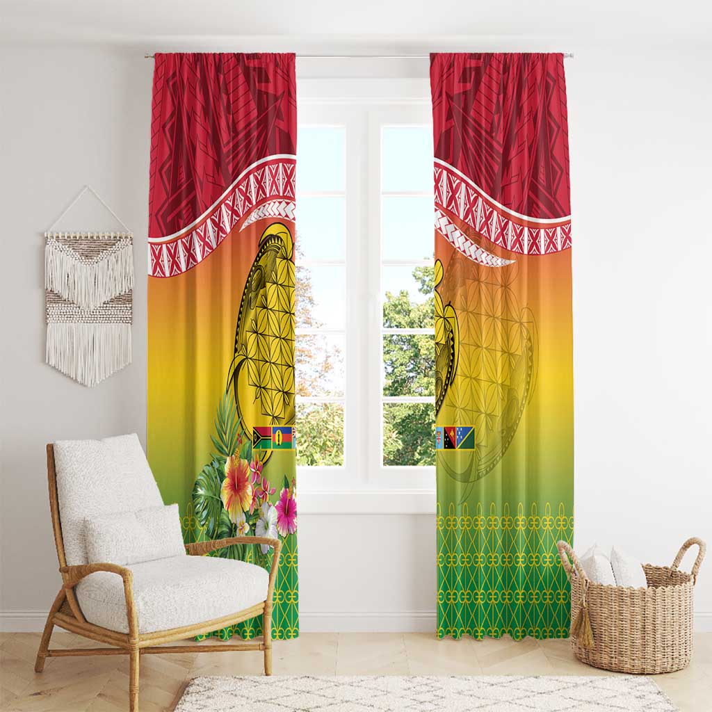 Melanesian Ni-Vanuatu Window Curtain Sea Turtle with Sand Drawing Pattern LT9 - Polynesian Pride