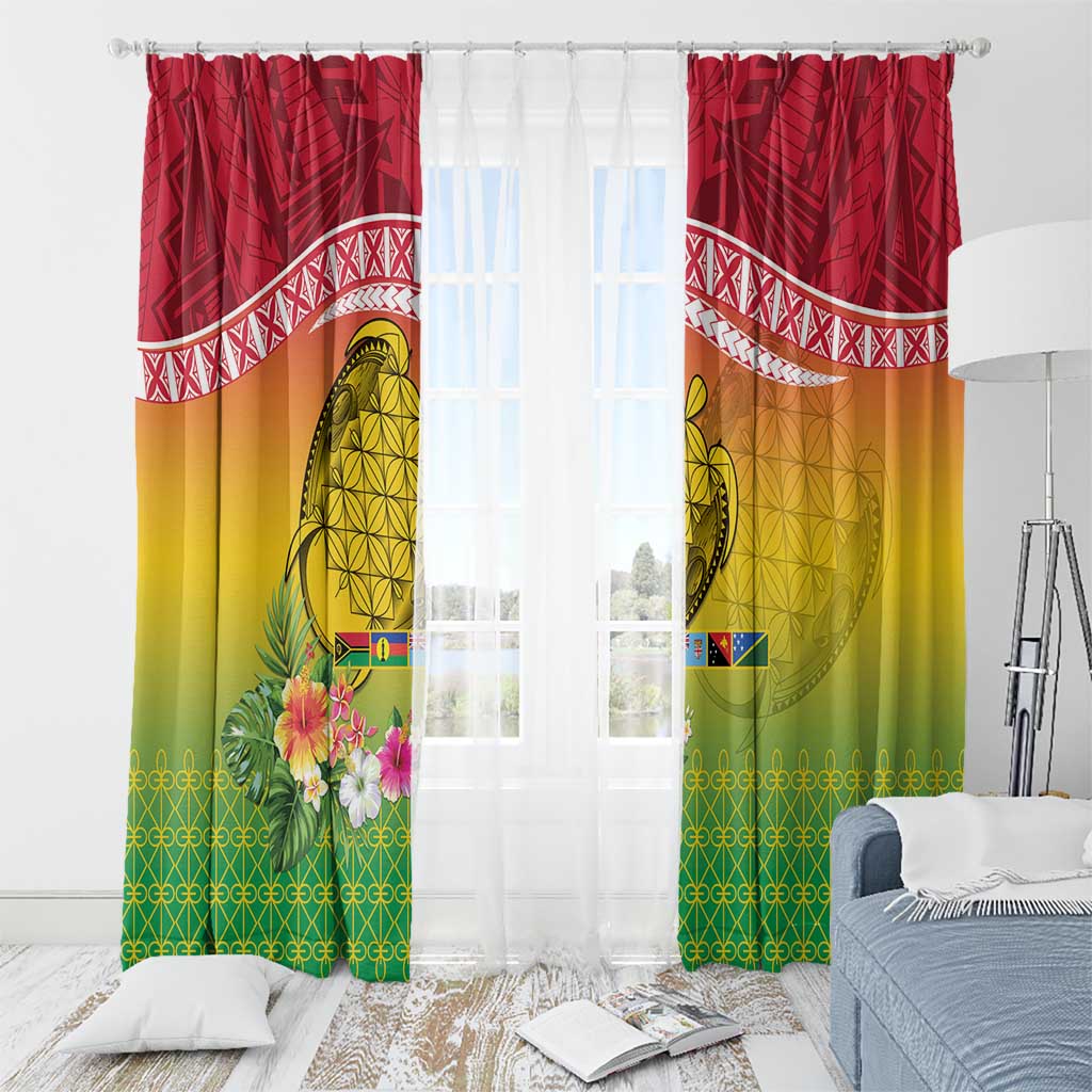 Melanesian Ni-Vanuatu Window Curtain Sea Turtle with Sand Drawing Pattern LT9 - Polynesian Pride