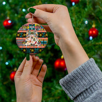 Niue Hiapo Christmas Bow Ceramic Ornament Hapi Krismas Colorful Motif LT9 - Polynesian Pride