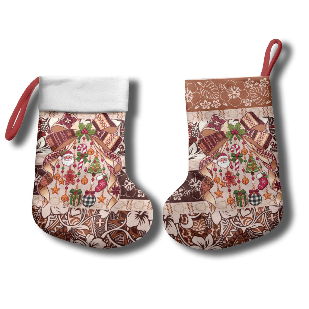 Samoa Siapo Christmas Bow Christmas Stocking Ia Manuia lava le Kerisimasi LT9 - Polynesian Pride