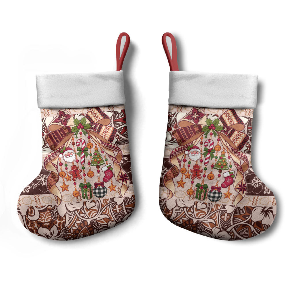 Samoa Siapo Christmas Bow Christmas Stocking Ia Manuia lava le Kerisimasi LT9 - Polynesian Pride