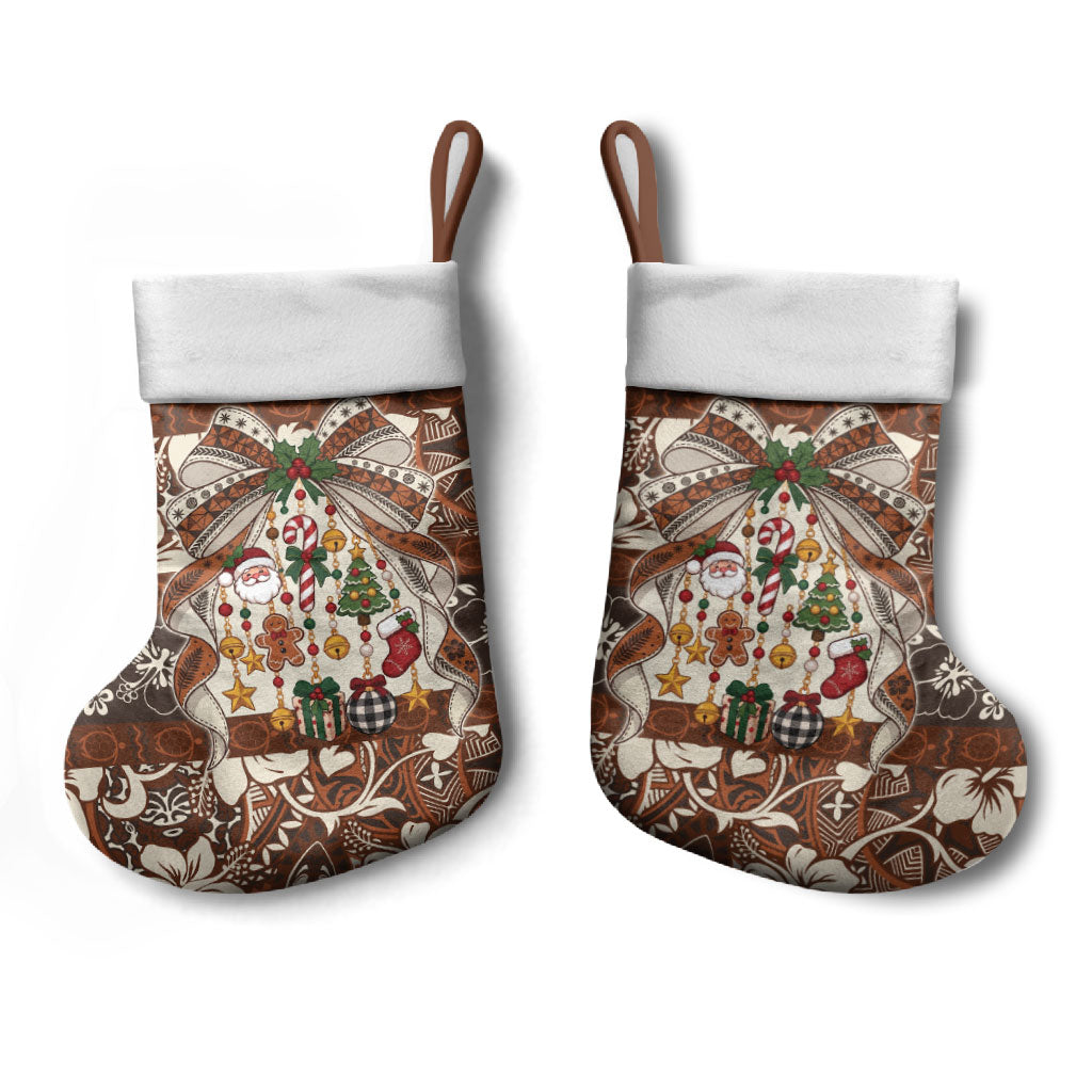 Tahiti 'Ahu Christmas Bow Christmas Stocking Ia 'oa'oa i te Noera LT9 - Polynesian Pride