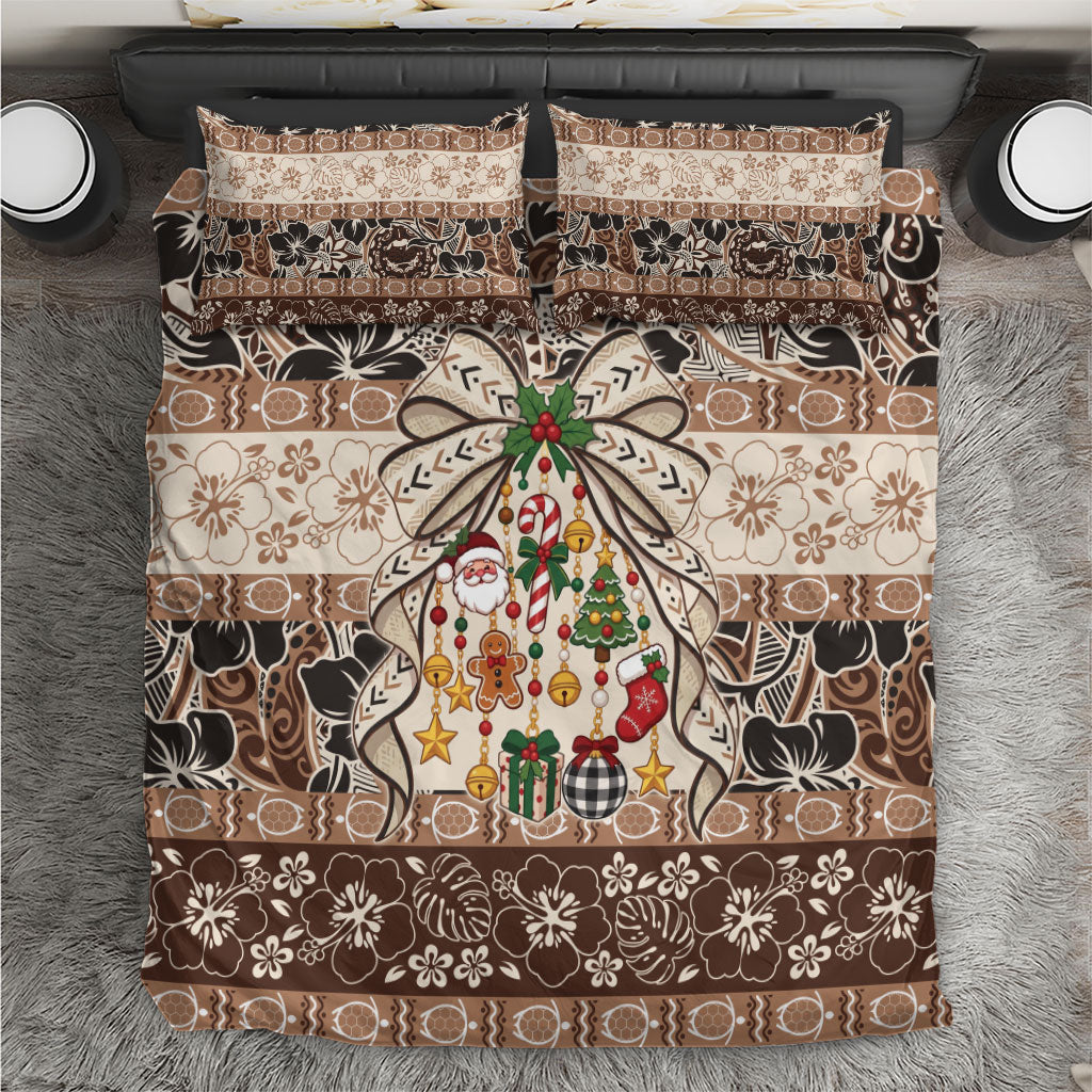 Tuvalu Woven Mat Christmas Bow Bedding Set Ke Manuia Te Kilisimasi LT9 Multicolor - Polynesian Pride