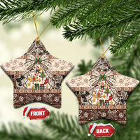 Tuvalu Woven Mat Christmas Bow Ceramic Ornament Ke Manuia Te Kilisimasi LT9 Star Multicolor - Polynesian Pride