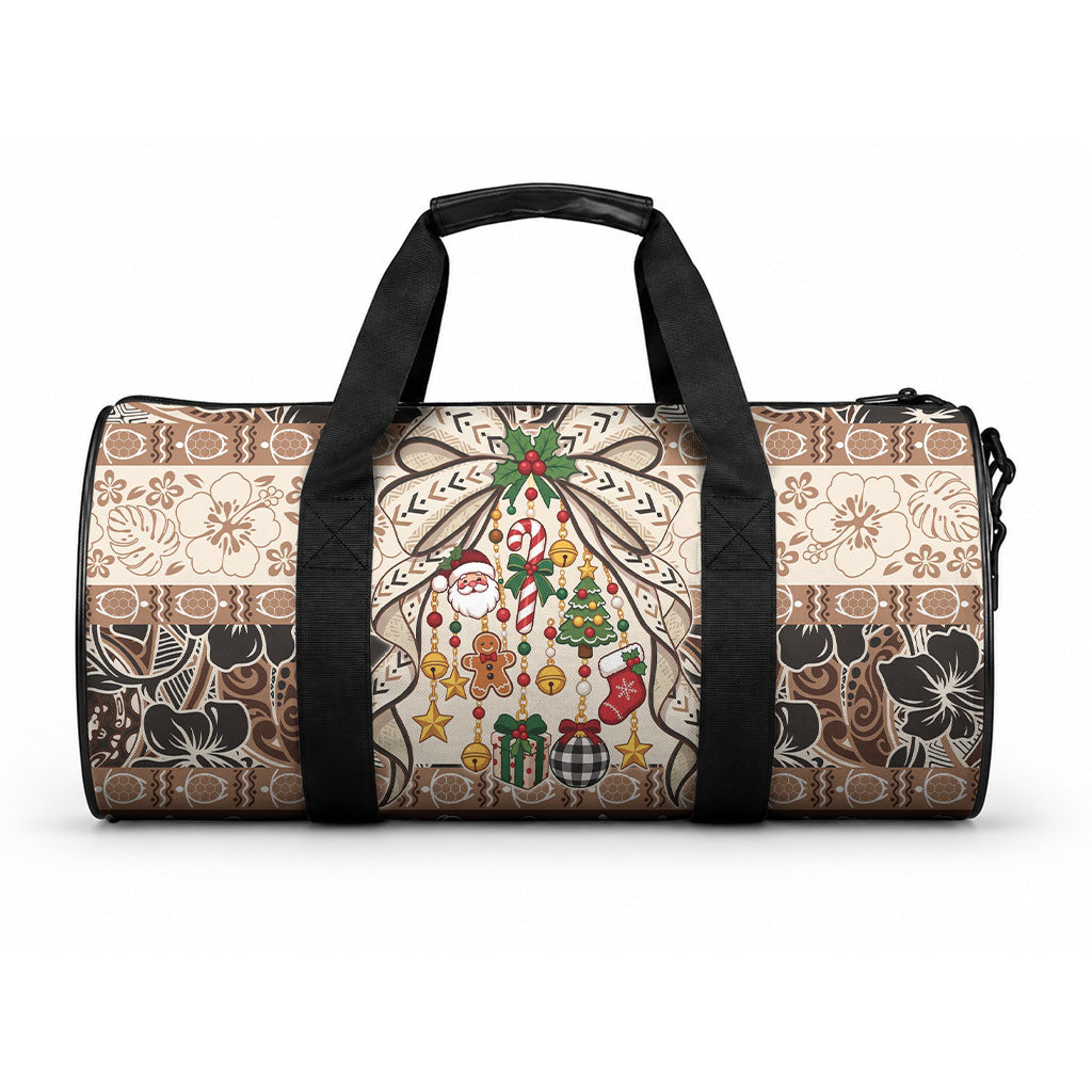 Tuvalu Woven Mat Christmas Bow Duffle Bag Ke Manuia Te Kilisimasi LT9 One size Multicolor - Polynesian Pride