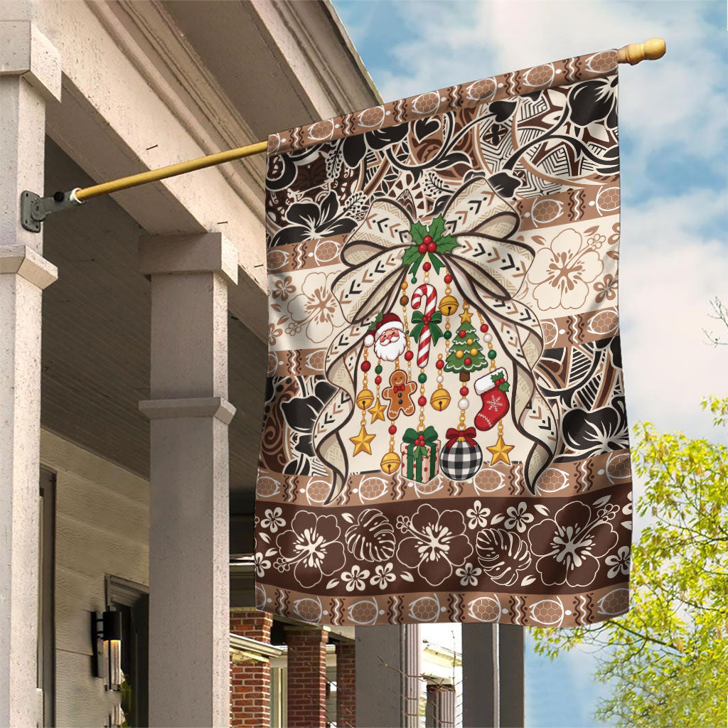 Tuvalu Woven Mat Christmas Bow Garden Flag Ke Manuia Te Kilisimasi LT9 House Flag Multicolor - Polynesian Pride