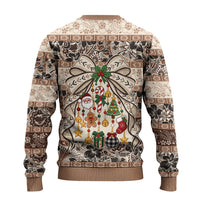 Tuvalu Woven Mat Christmas Bow Ugly Christmas Sweater Ke Manuia Te Kilisimasi LT9 - Polynesian Pride