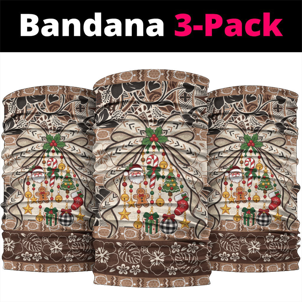 Tuvalu Woven Mat Christmas Bow Neck Gaiter Ke Manuia Te Kilisimasi LT9 package One Size: 25*50cm Multicolor - Polynesian Pride