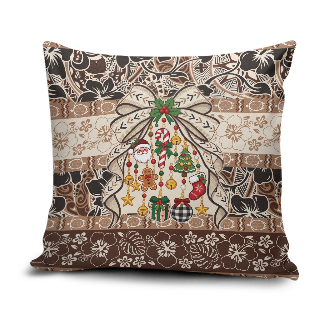 Tuvalu Woven Mat Christmas Bow Pillow Cover Ke Manuia Te Kilisimasi LT9 Multicolor - Polynesian Pride
