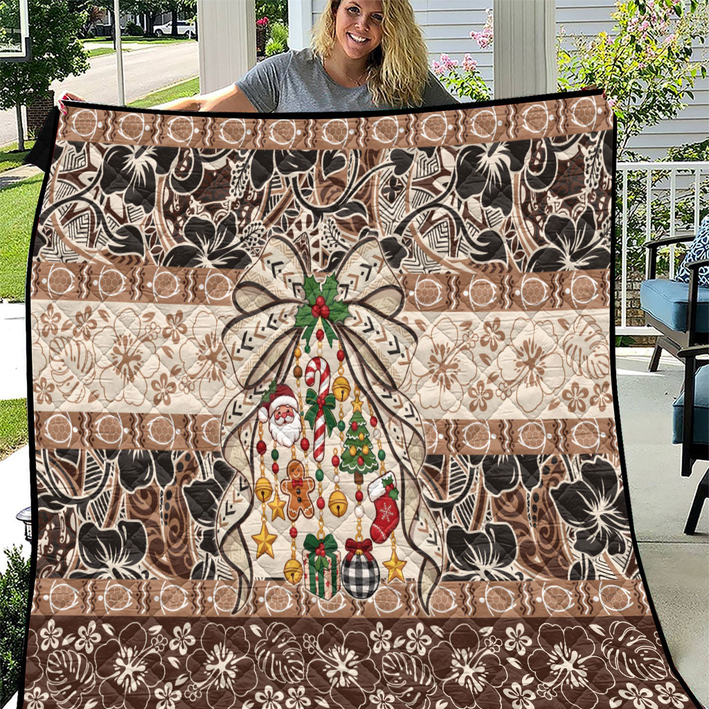 Tuvalu Woven Mat Christmas Bow Quilt Ke Manuia Te Kilisimasi LT9 Multicolor - Polynesian Pride