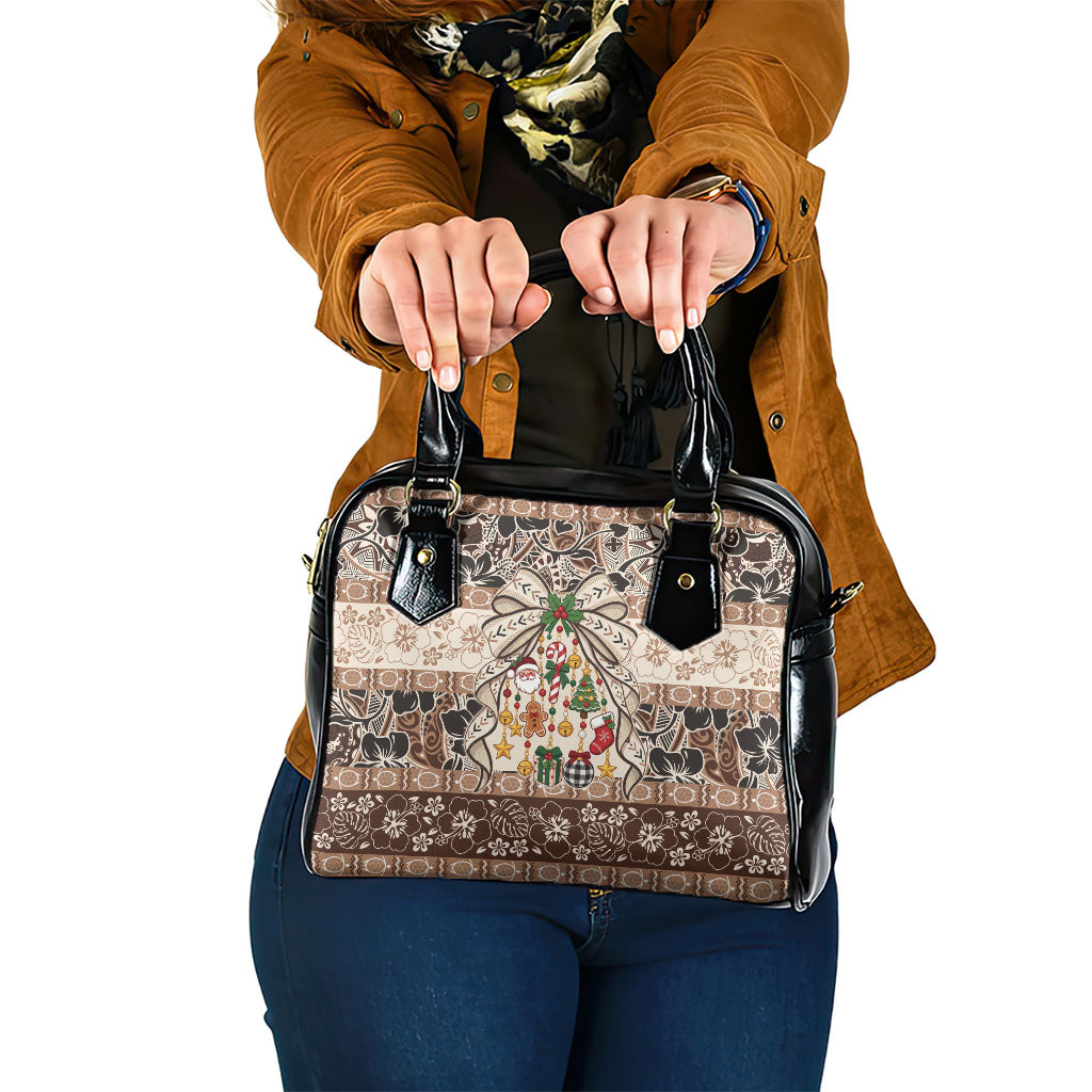 Tuvalu Woven Mat Christmas Bow Shoulder Handbag Ke Manuia Te Kilisimasi LT9 One Size Multicolor - Polynesian Pride