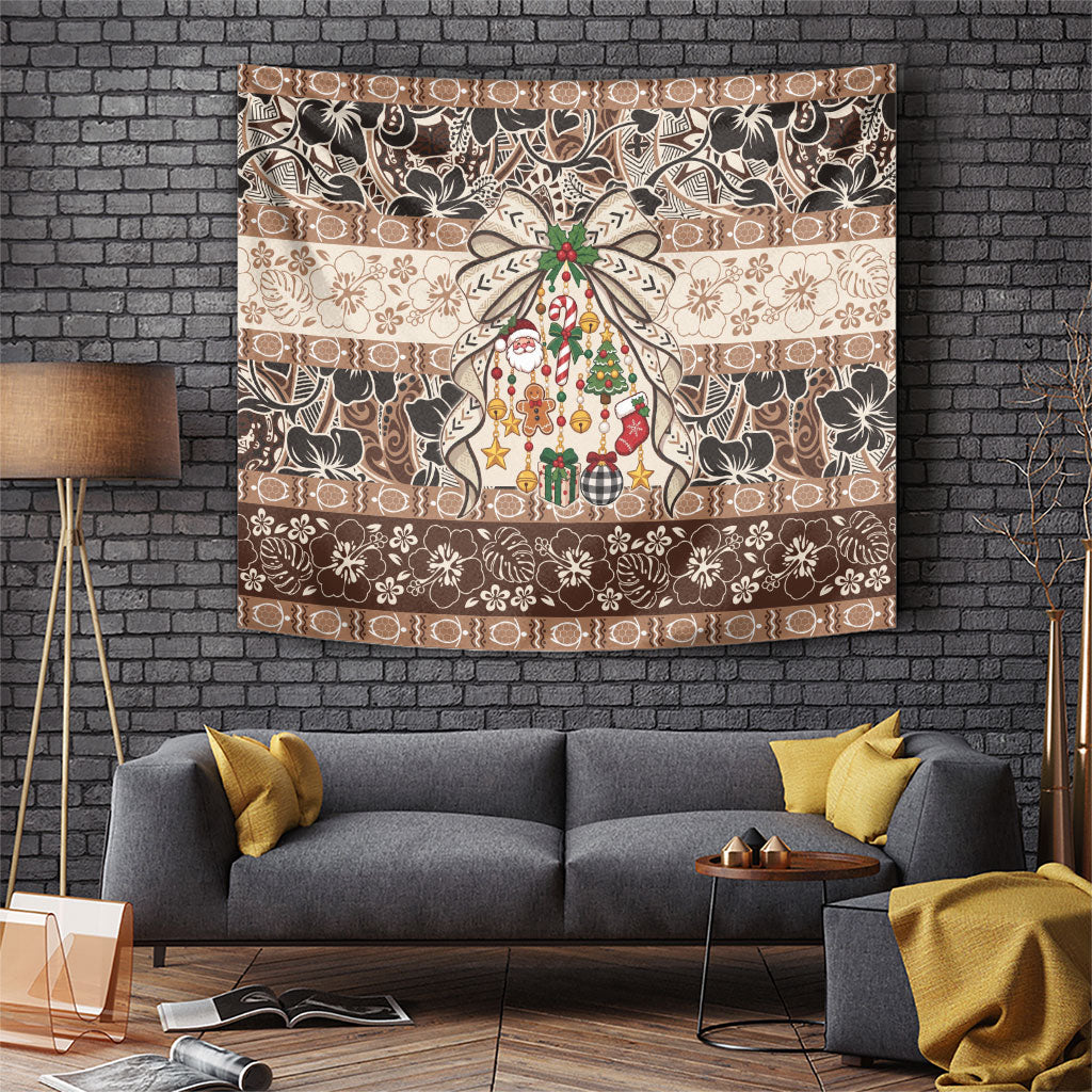 Tuvalu Woven Mat Christmas Bow Tapestry Ke Manuia Te Kilisimasi LT9 Multicolor - Polynesian Pride