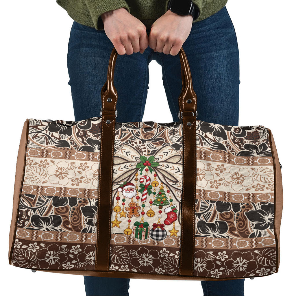 Tuvalu Woven Mat Christmas Bow Travel Bag Ke Manuia Te Kilisimasi LT9 Multicolor - Polynesian Pride