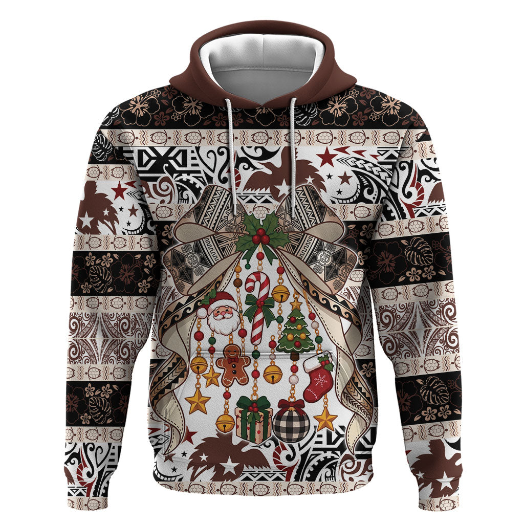 Papua New Guinea Bilum Christmas Bow Hoodie Bikpela hamamas blong dispela Krismas LT9 Pullover Hoodie Multicolor - Polynesian Pride